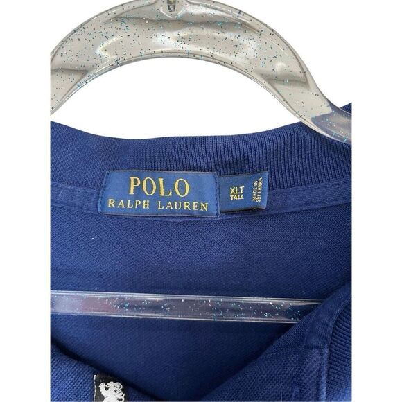 Polo Ralph Lauren Big Pony Crest Mesh Polo Big & Tall Men’s XLT Navy “2” VTG - Picture 4 of 14